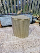 Vintage Lloyd Loom ORIGIONAL LAUNDRY BASKET ANTIQUE GOLD COLOUR.
