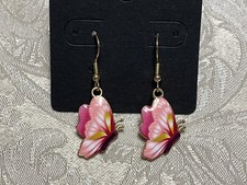 Vintage Colorful Butterfly Gold Dangle Fashion Bohemian Casual Fun Earrings