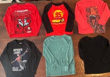 Boys XS 4T 5T Longsleeve Lot of 7 Sweatshirt SpiderMan/LightningMcQueen/Sonic