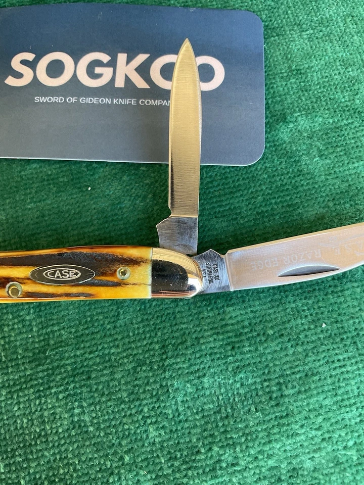 Cuchillo de ciervo Case 1976 gris Scroll Razor Edge rico oscuro suculento 52087 Foto 4 de 4