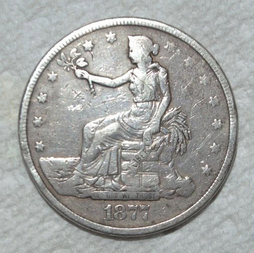 1877 P Trade Dollar w/ Nice Toning and in Great Circulated Condition