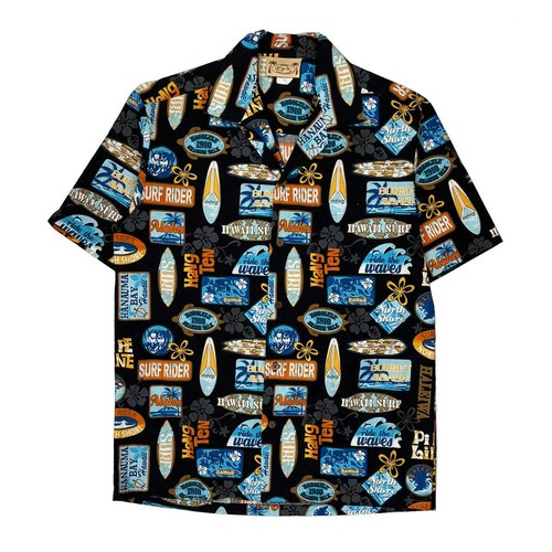 Surf Rider E&K Hawaiian Shirt - Medium Multicoloured Cotton