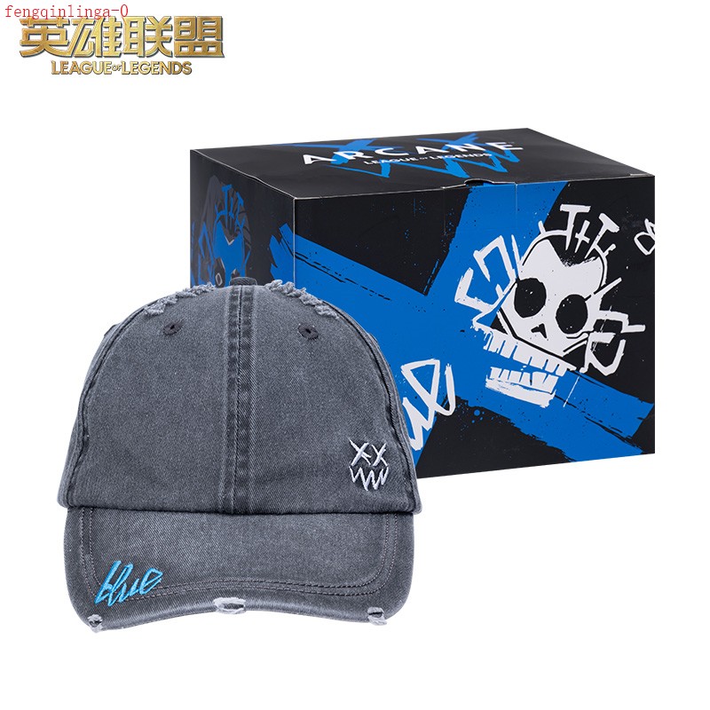 LOL Arcane: League of Legends Official Jinx Baseball Caps Cotton Peaked Cap Hat