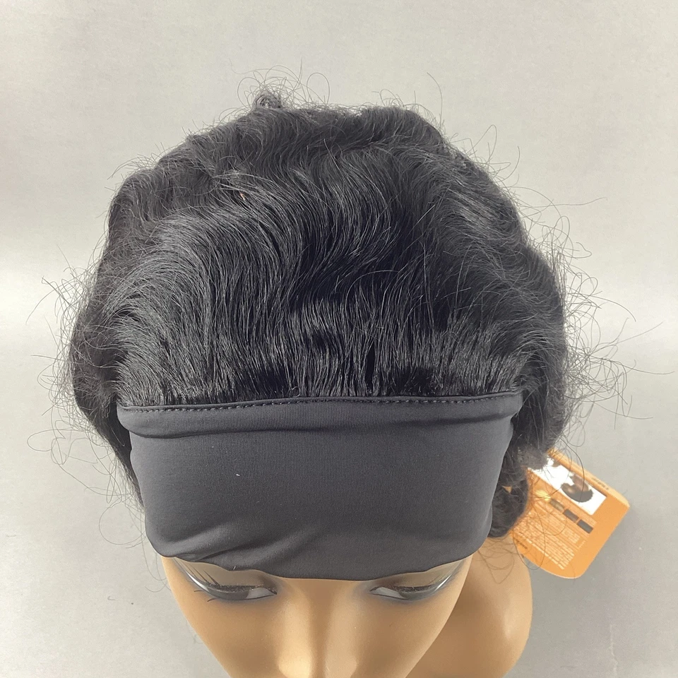 18" Body Wave Headband Natural Black 100% Unprocessed Human Hair Wig - Image 3 of 4