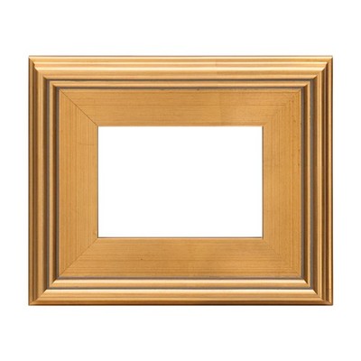 Plein Air Style Frame, Hand Leafed Gold, 5x7-3'' Wide Moulding with 1/2'' Rabbe...