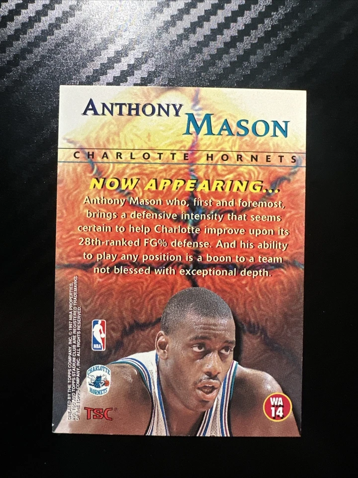 1996-97 Topps Stadium Club - Welcome Addition Anthony Mason #WA 14 Members  (M) - Image 2 of 2