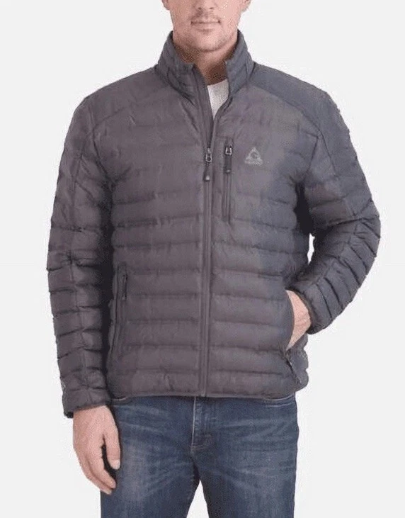 Gerry Men’s Quilted Puffer Full Zip Jacket Sz M Lightweight Insulated Gray