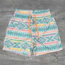 Chubbies Shorts Mens Medium Trunk Aztec Pastel Geometric 7” Inseam Beach Lounge