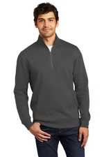 District DT6106 Men's Cotton/Poly V.I.T. Fleece 1/4 Zip Long Sleeve Outerwear