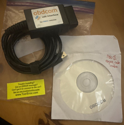 OBDCOM USB interface cable for OBDII vehicles w/ CD-ROM EXCEPTIONAL