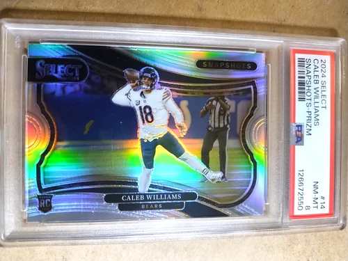 2024 Caleb Williams Panini Select Rookie Snapshots Silver Prizm RC PSA 8 NM-MT