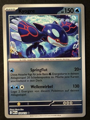 Pokemon Kyogre 34/132 Mega Entwicklung Reverse Holo Rare DE NM-Mint