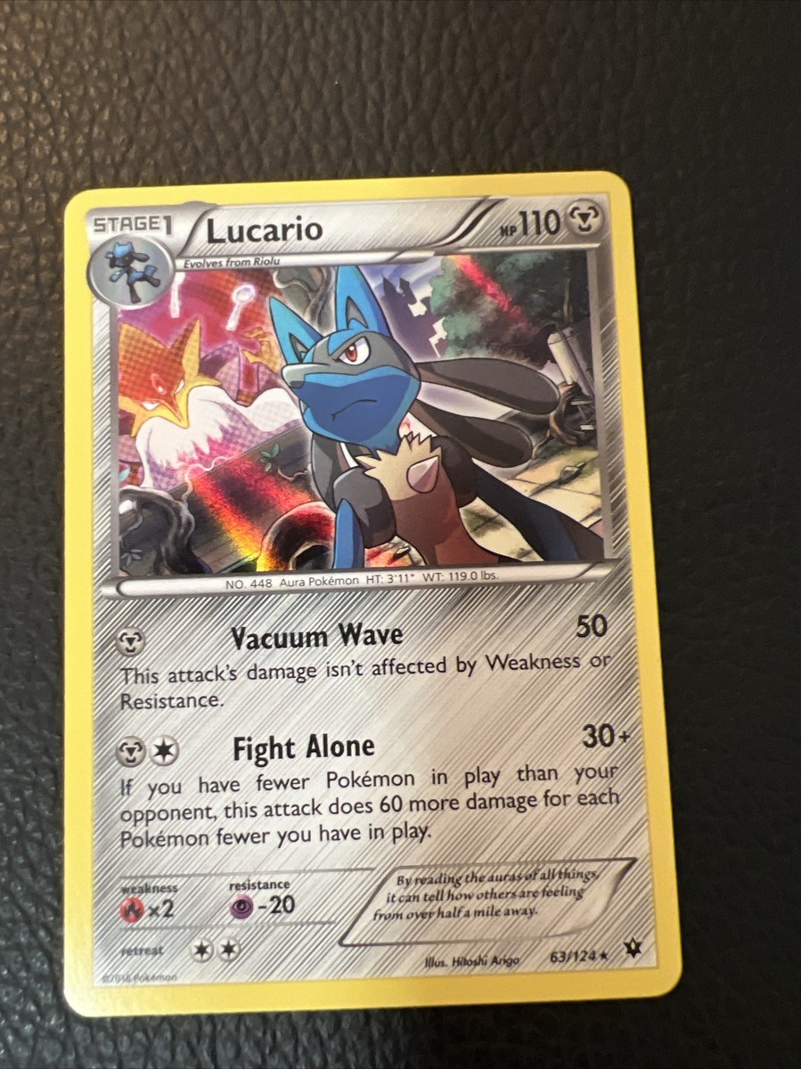 Lucario 63/124 XY Fates Collide Cosmos Holo Rare Pokemon TCG - NM