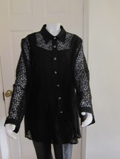 David Nieper Black Cardigan/Sleeveless top Size UK 20 Cotton BNWT