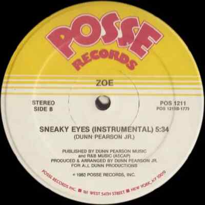 Zoe Sneaky Eyes Vinyl Single 12inch NEAR MINT Posse Records