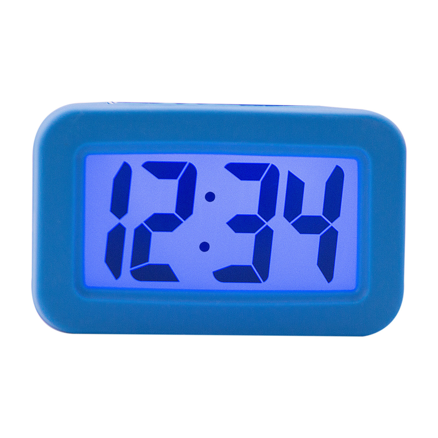 70940 Equity by La Crosse Silicon LCD Digital Alarm Clock - Blue, Gray or Pink