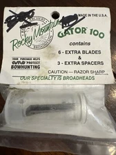 Rocky Mountain Gator 100 - 6 Extra Blades And 3 Extra Spacers