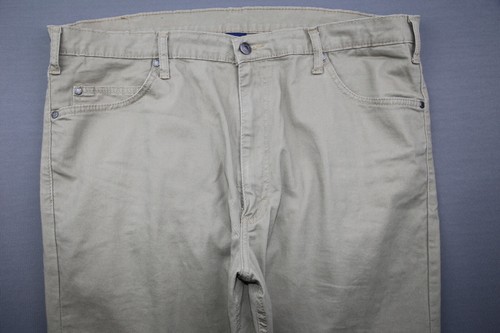 Men's Full Blue Jeans Pants Khaki Straight Stretch 5 Pocket Size 40x32 - Picture 2 of 9