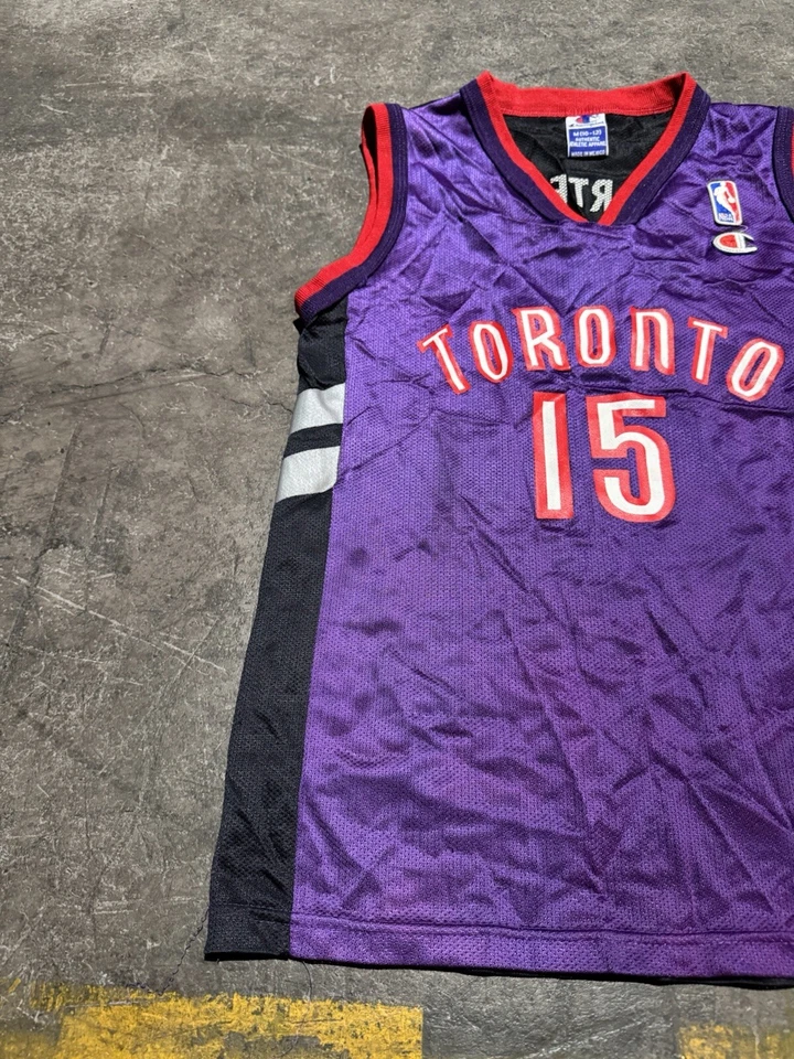 Camiseta deportiva de los Toronto Raptors juvenil mediana niños Vince Carter #15 campeón de la NBA de colección años 90’s Foto 2 de 4