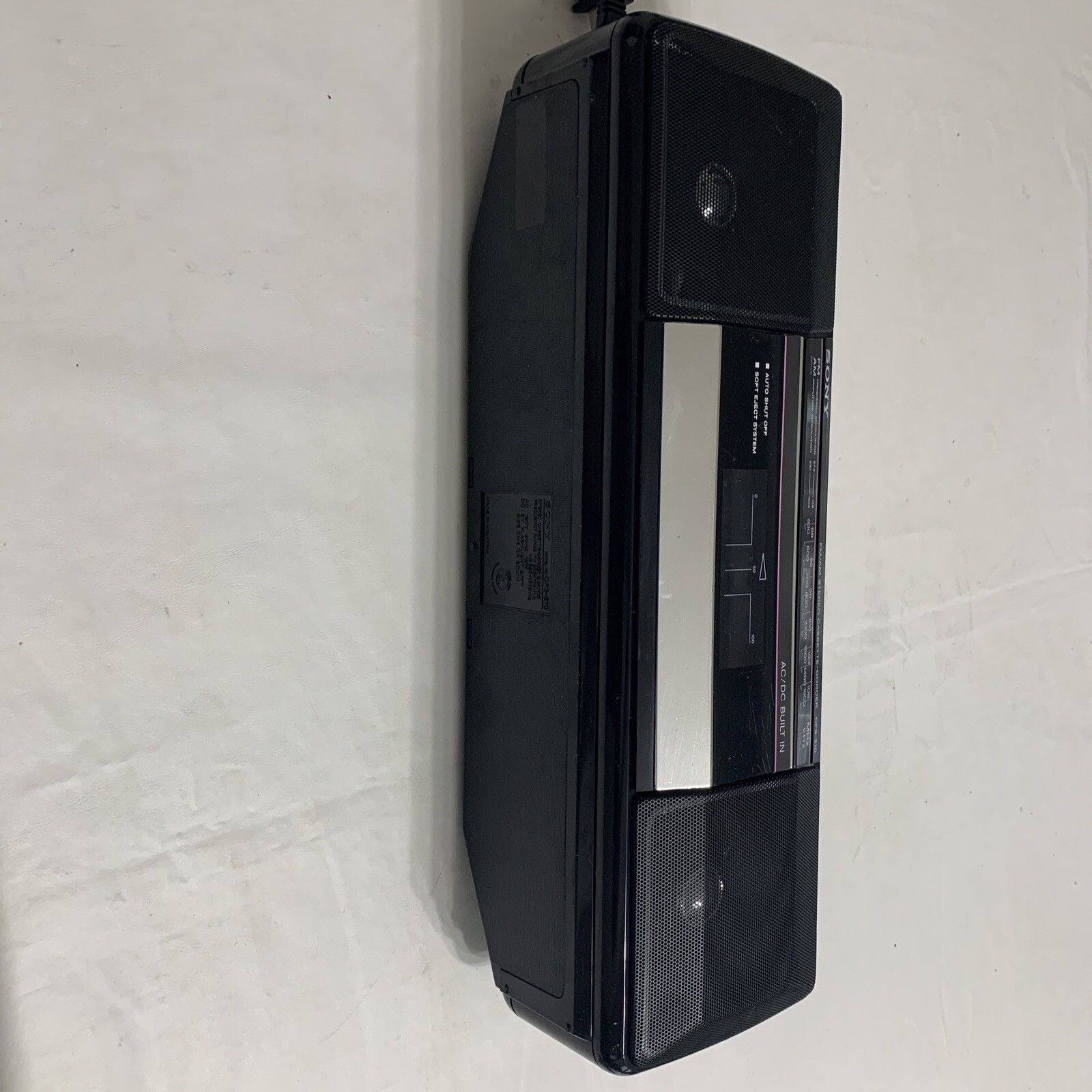Sony CFS-210 Soundrider Boombox AM FM Stereo Cassette with AC Cord Tested Works