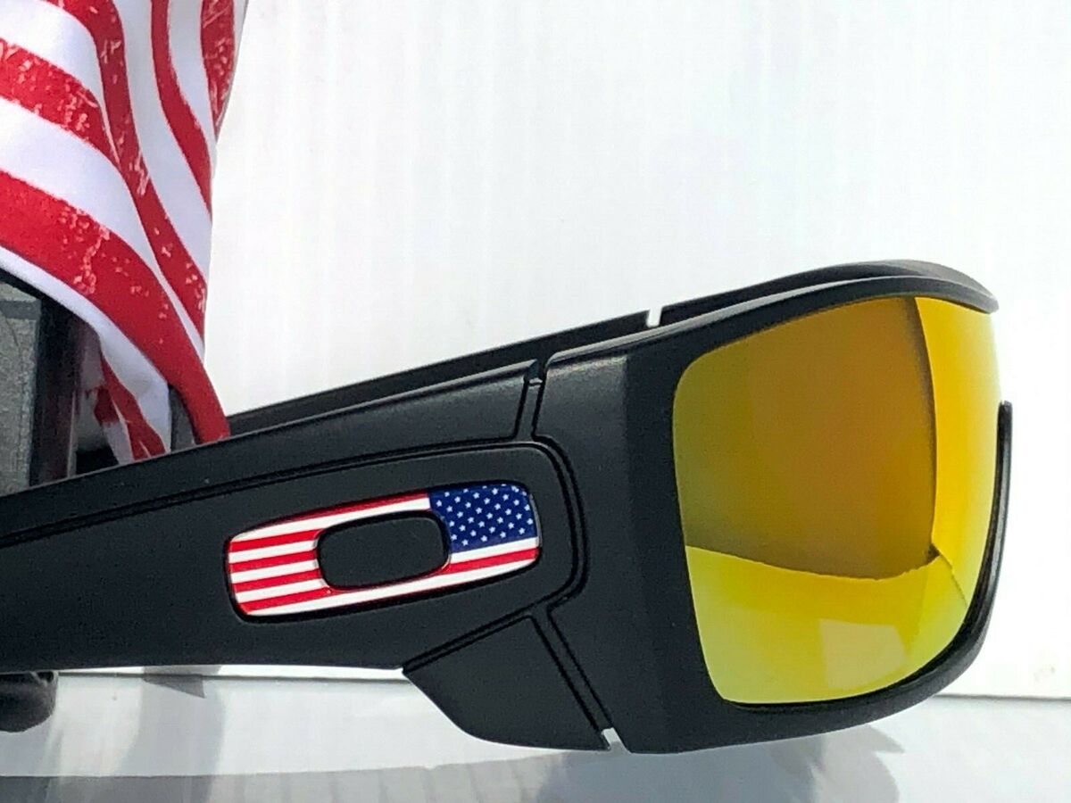 NEW Oakley BATWOLF Black Matte USA Flag POLARIZED Galaxy Ruby