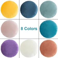 45cm Solid Color Round Cushion Cover Soft Velvet Pillowcase Sofa Bed Decor.
