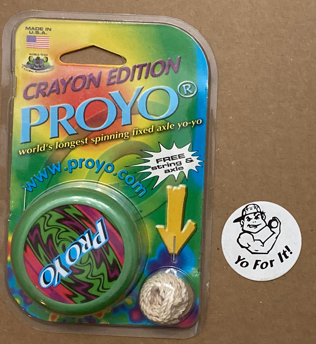 Vintage Playmaxx ProYo Crayon Edition Lime Green Yo-Yo NOS