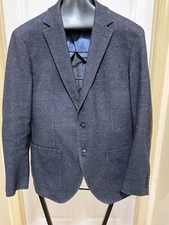 Balthazar Lanificio Fortex Blue/Gray Birdseye Pattern Blazer 44 Reg