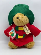 Vtg Holiday Paddington Bear Kids Gift Sears Plush Stuffed Animal Red Coat 14"
