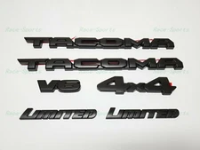 6PC KIT BLACKOUT OVERLAY EMBLEM BADGE Fit For 2016-2020 TOYOTA TACOMA LIMITED V6