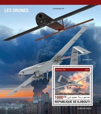 Military Attack Drones Aviation MNH Stamps 2023 Djibouti S/S