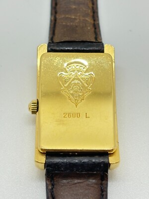 Exc+5] GUCCI 2600L Vintage Watch Swiss Quartz Gold Navy Blue Used