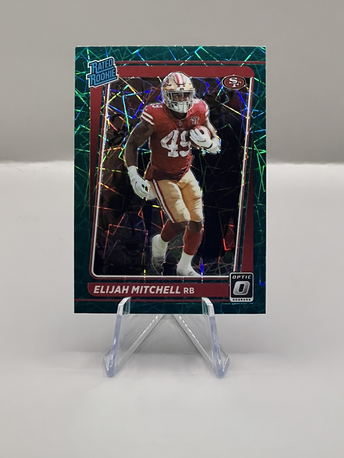 2021 Donruss Optic-Elijah Mitchell Green Velocity Rated Rookie #291 49ers