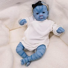 Realistic Reborn Baby Dolls 19inch Blue Real Life Fantasy Baby Doll Newborn Gift