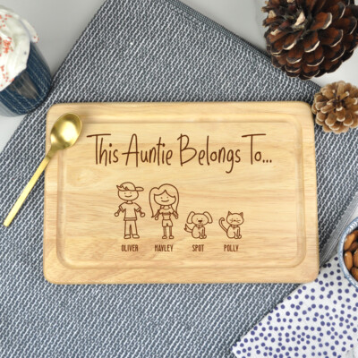 Tante Geschenk DIESE TANTE GEHÖRT ZU personalisiertes Schneidebrett Geburtstag Weihnachten