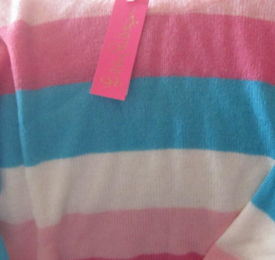 (取寄) リリー ピュリッツァー レディース アマラ セーター Lilly Pulitzer women Amala Sweater Coral Sands Lagoon Stripe Lilly Pulitzer Amala Sweater in Coral Sands Lagoon Stripe - Size L