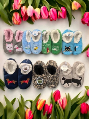 SNOOZIES! Snoozies Damen weiche Sherpa gefütterte Hausschuhe Fußbedeckungen perfektes Geschenk für alle