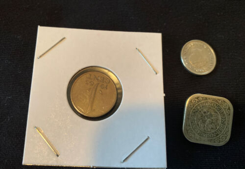 Lot of 3 Netherland coins 1950 10 cent 1943 5 cent 1965 1 cent - Picture 3 of 9