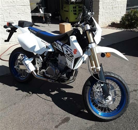 Empire Industries White Dual Full System Exhaust Pipe Suzuki DRZ
