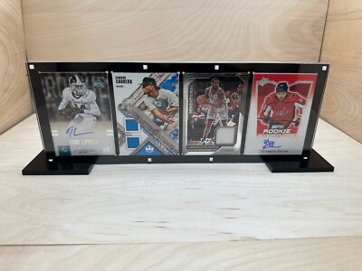 4 Card Baseball MLB Trading Card Magnetic Holder Heavy Duty Display Case Stand