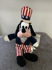 THE DISNEY STORE UNCLE SAM GOOFY BEAN BAG  NEW WITH TAGS