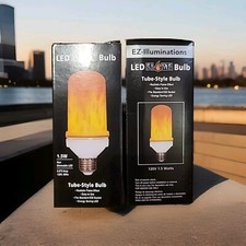 Lote de 2 nuevas bombillas de llama LED EZ-Illuminations bombilla estilo tubo ideal para vacaciones