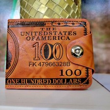 Men's US 100 Dollar Wallet PU Leather Bill Money Billfold Card Holder