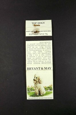 Streichholzheft Bryant & May Platzhund Info Zwergpudel BK1592