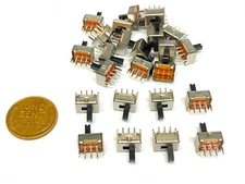 25 Pieces Slide switch  2P2T DPDT 6pin off/on SS-22D07VG5 small 8mm x 6mm E26