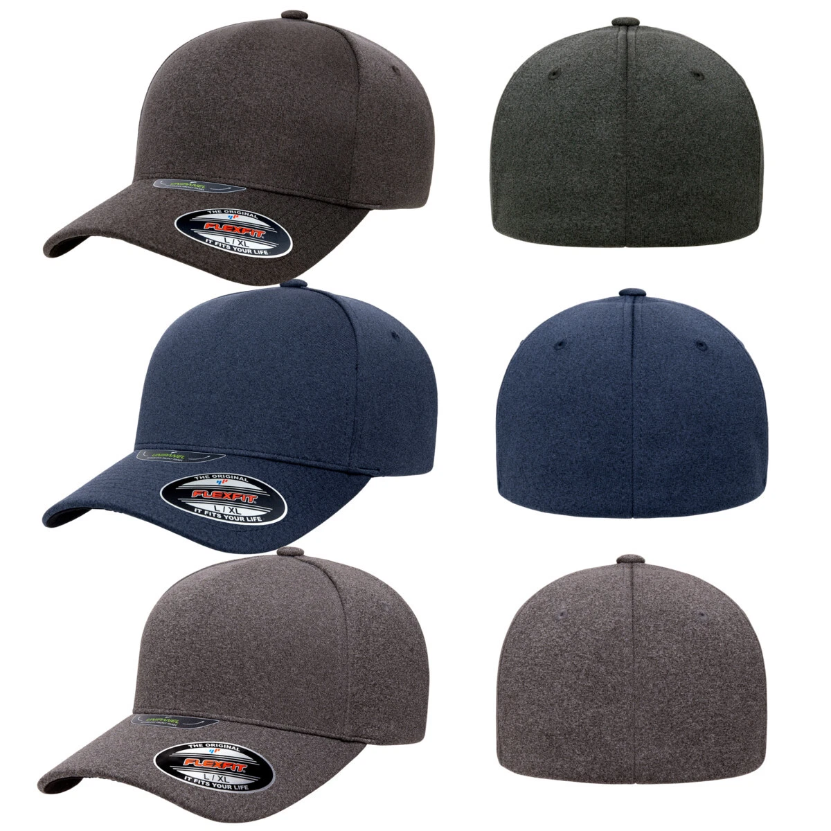 Flexfit Unipanel Melange Cap Baseball Cap Hat Curved Visor Unisex New