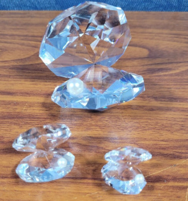 3 x Swarovski Crystal Oyster & Pearl - Unmarked | eBay UK