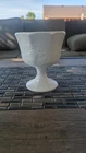 Vintage White Milk Glass Grapes Harvest Pedestal Goblet Vase Bowl Planter 6.5"