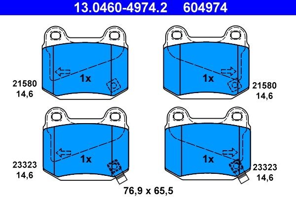 NEU - ATE 13.0460-4974.2 Bremsbelagsatz, Scheibenbremse FüR Mitsubishi-image