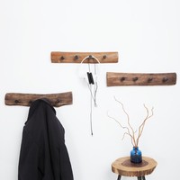 Massive Wandgarderobe Hemingway 50Cm Natur Aus Recyceltem Teakholz Garderobe